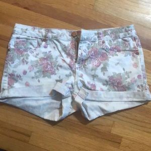 White & Pink Floral Shorts- Size 12 US